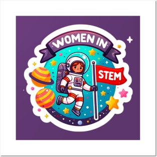 Women in STEM Space Explorer Astronaut Girl - Celebrating Women in STEM Posters and Art